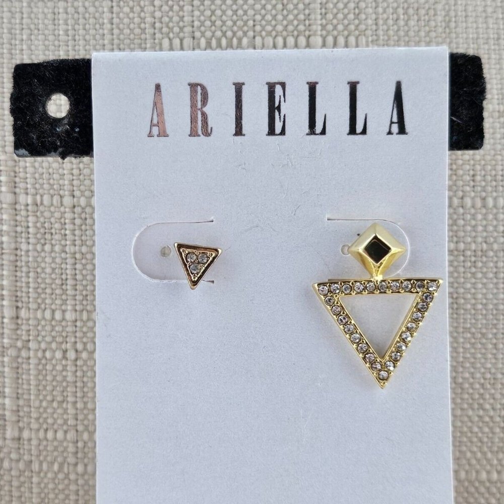 Ariella Women Earrings Mismatch earrings Gold Tone Crystals Accent Jewelry